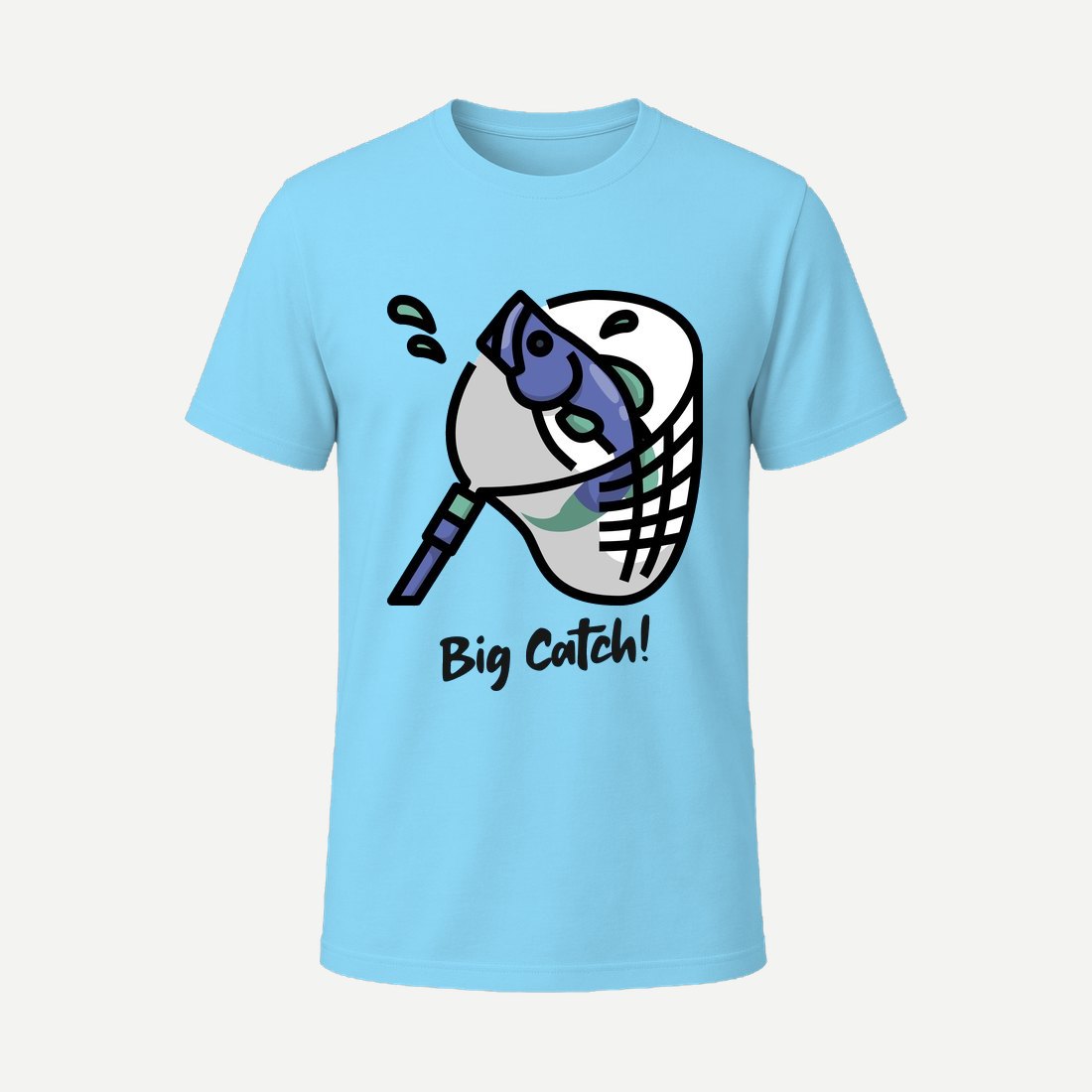 T Shirt Design Generator for a Fishing Team with Sky Blue