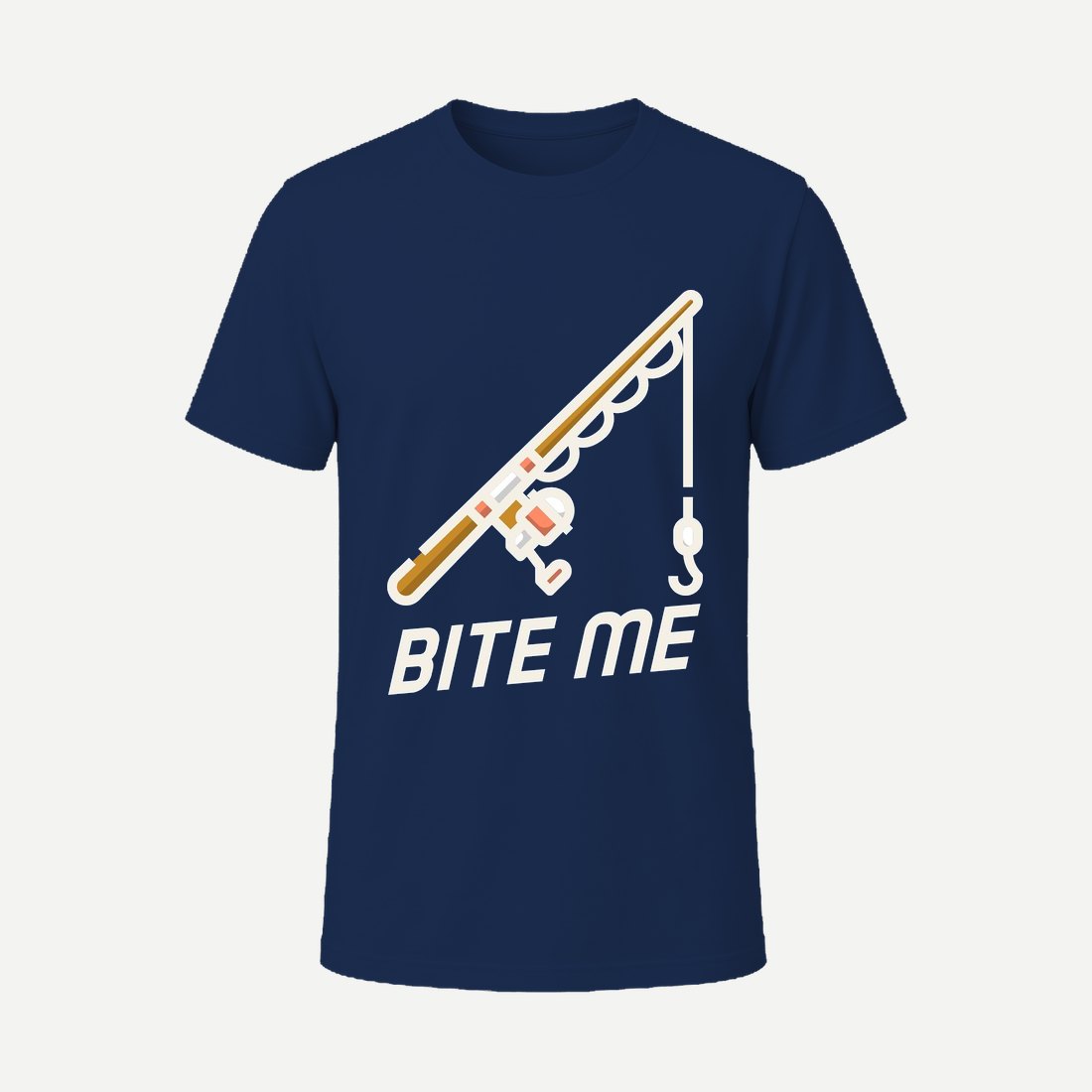 T Shirt Design Template Featuring a Fishing Rod Navy