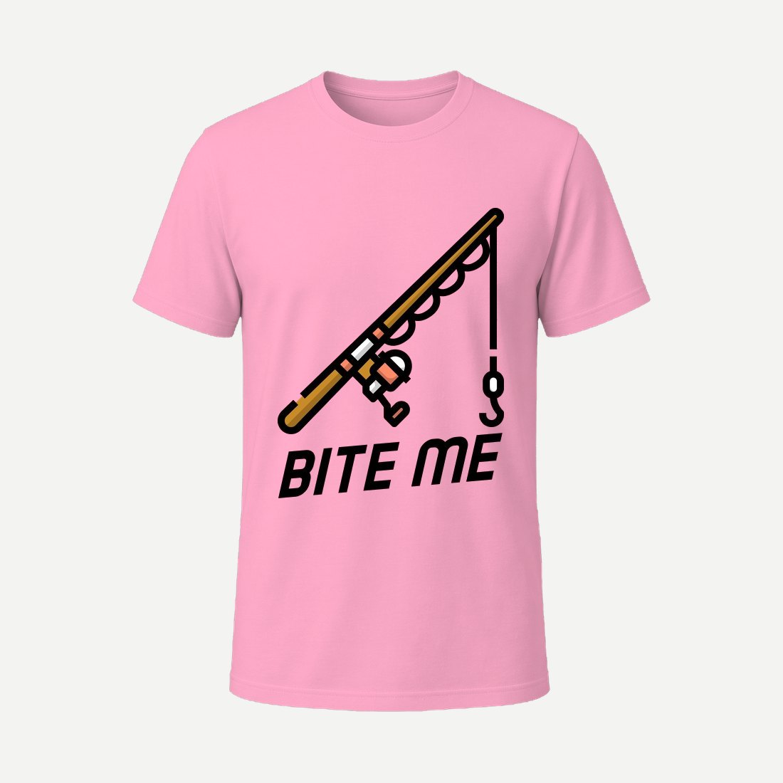 T Shirt Design Template Featuring a Fishing Rod Pink