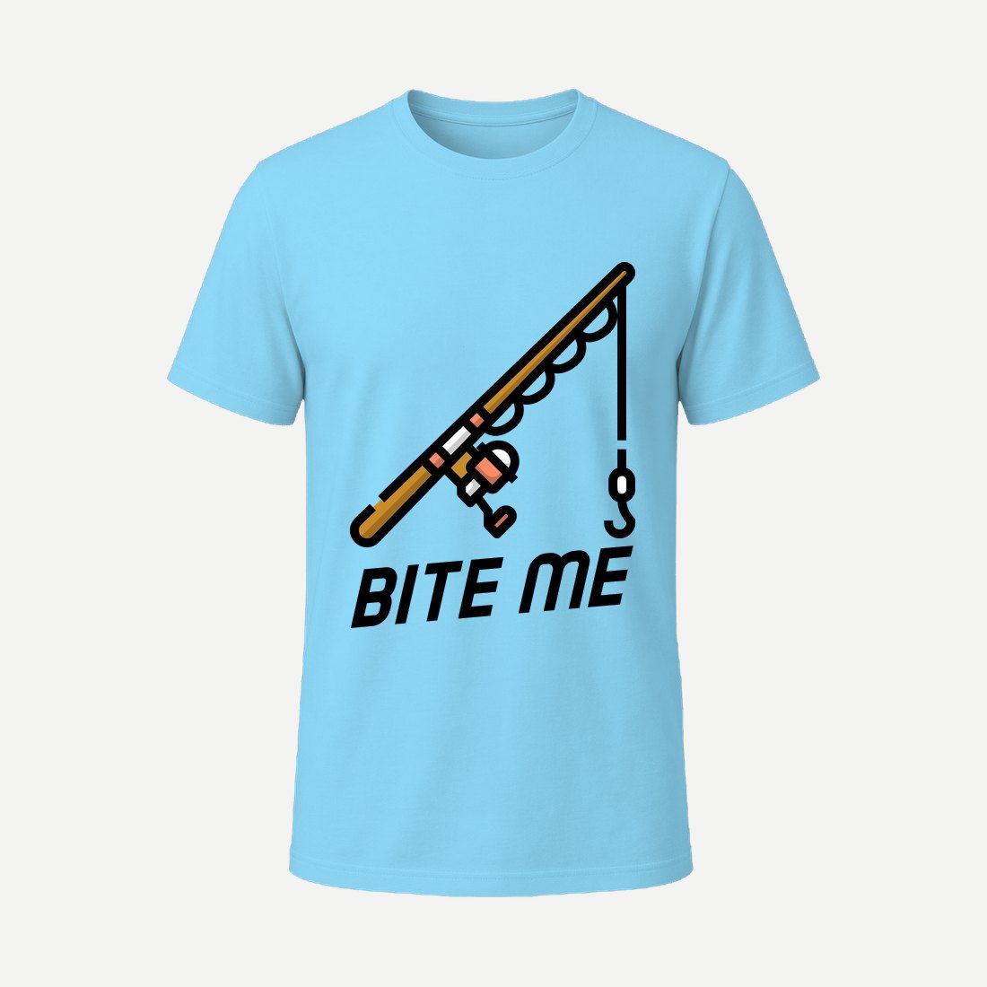 T Shirt Design Template Featuring a Fishing Rod Sky Blue