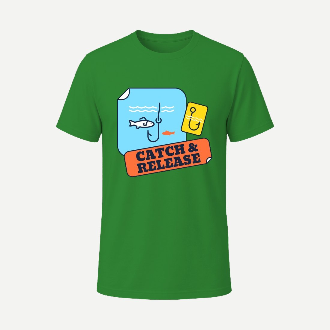 T Shirt Design Template for Fishing Enthusiasts Green
