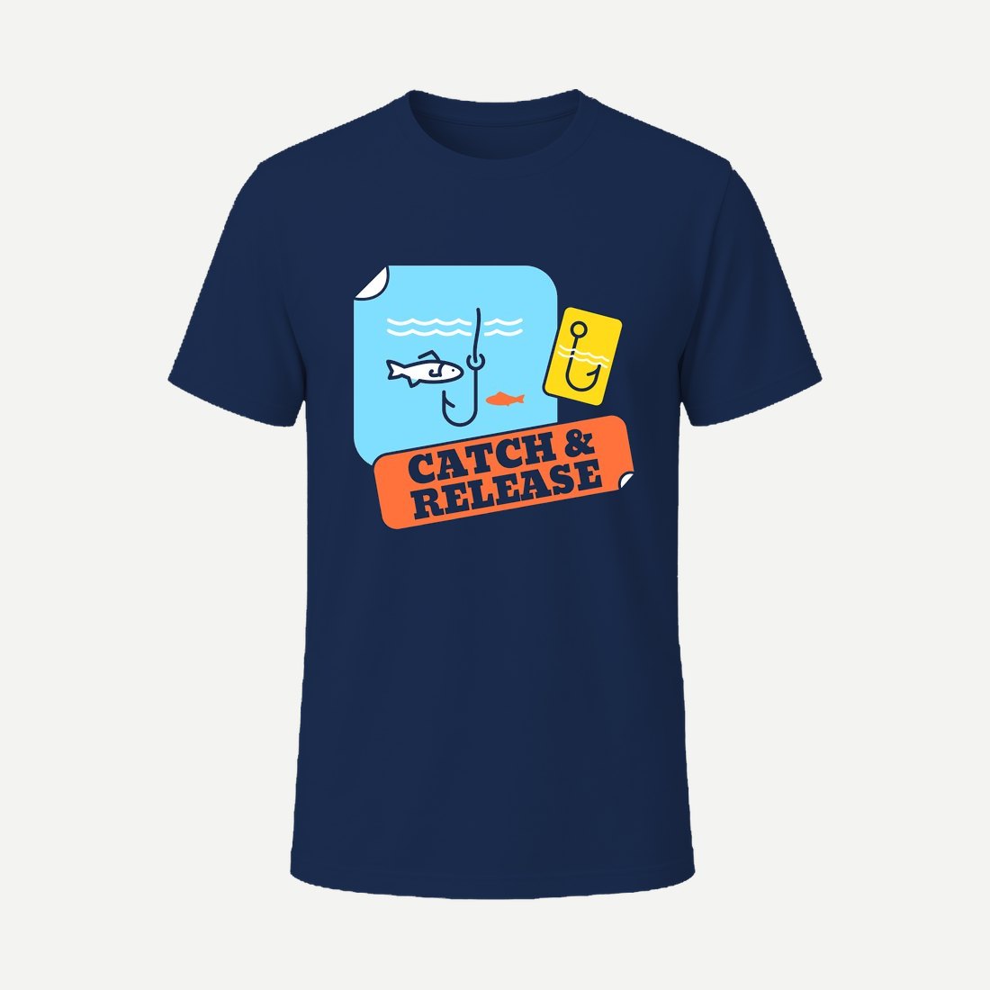 T Shirt Design Template for Fishing Enthusiasts Navy
