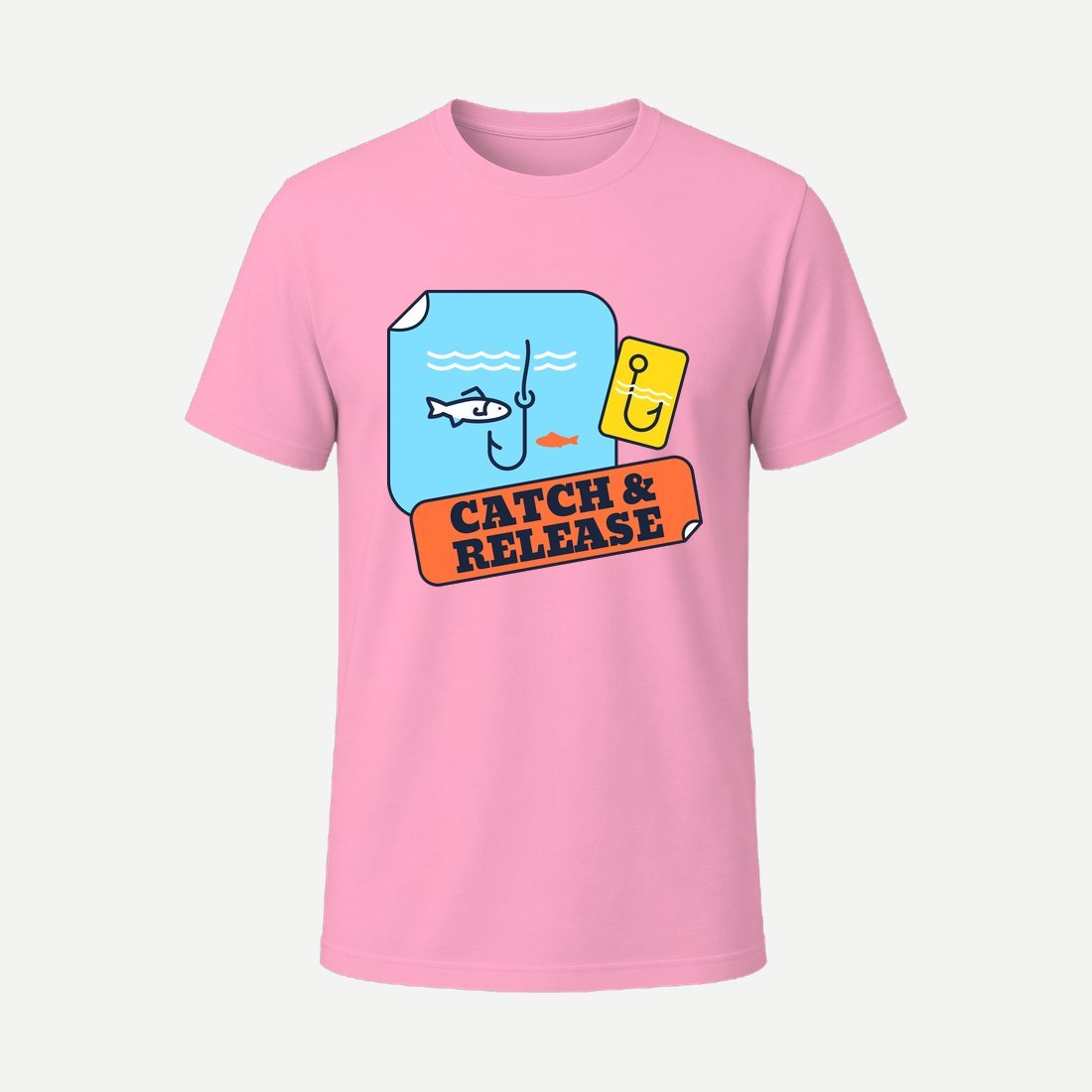T Shirt Design Template for Fishing Enthusiasts Pink