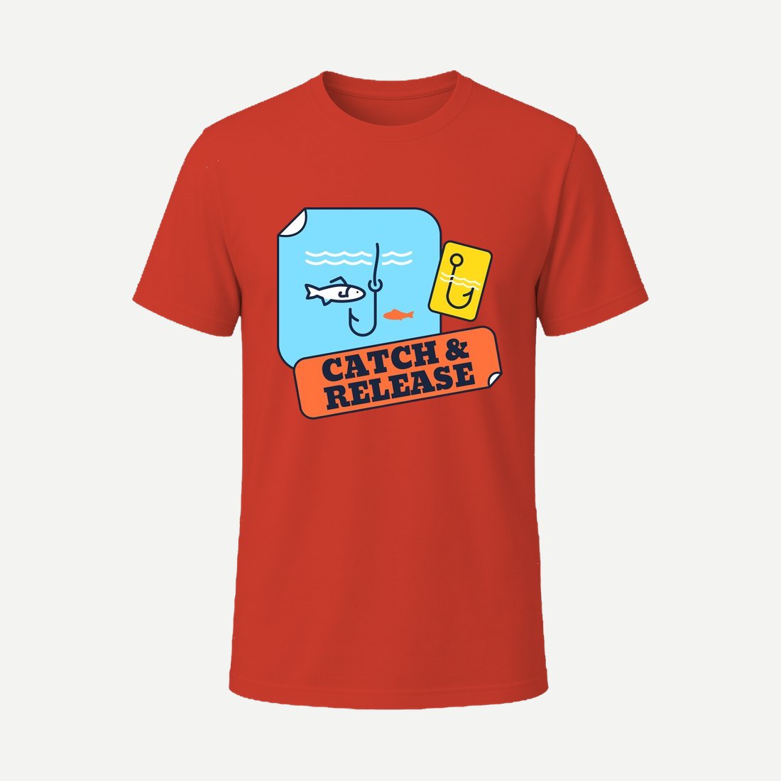 T Shirt Design Template for Fishing Enthusiasts Red