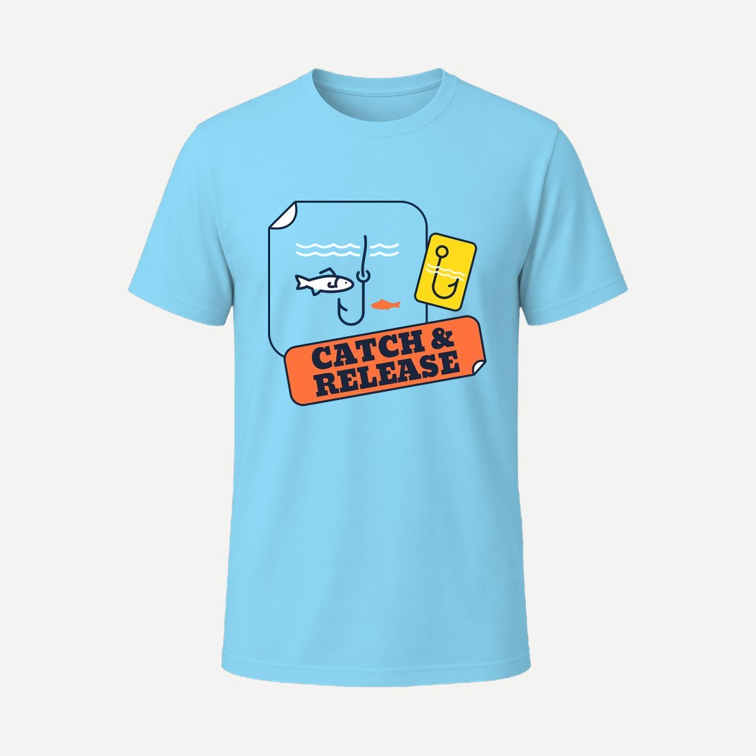 T Shirt Design Template for Fishing Enthusiasts Sky Blue