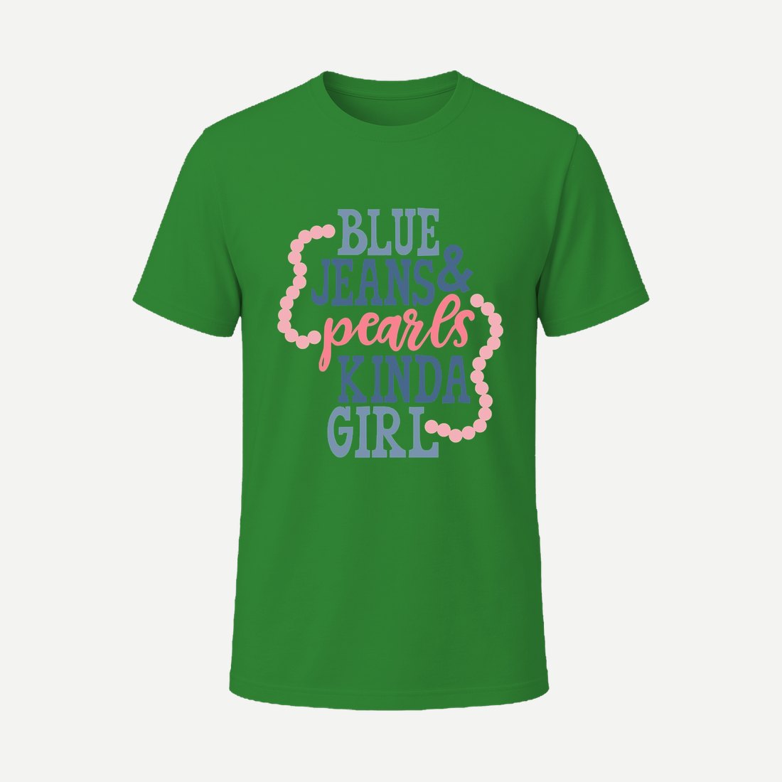 Blue Jeans and Pearls Green
