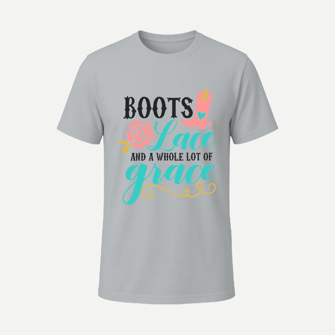 Boots Lace and a Whole Lot of Grace Charcoal
