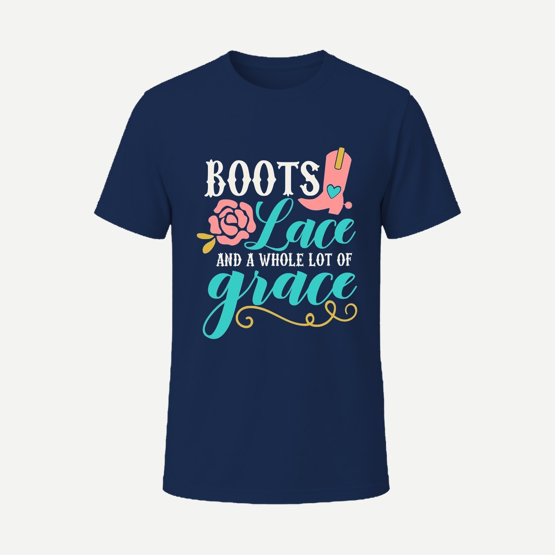 Boots Lace and a Whole Lot of Grace Navy