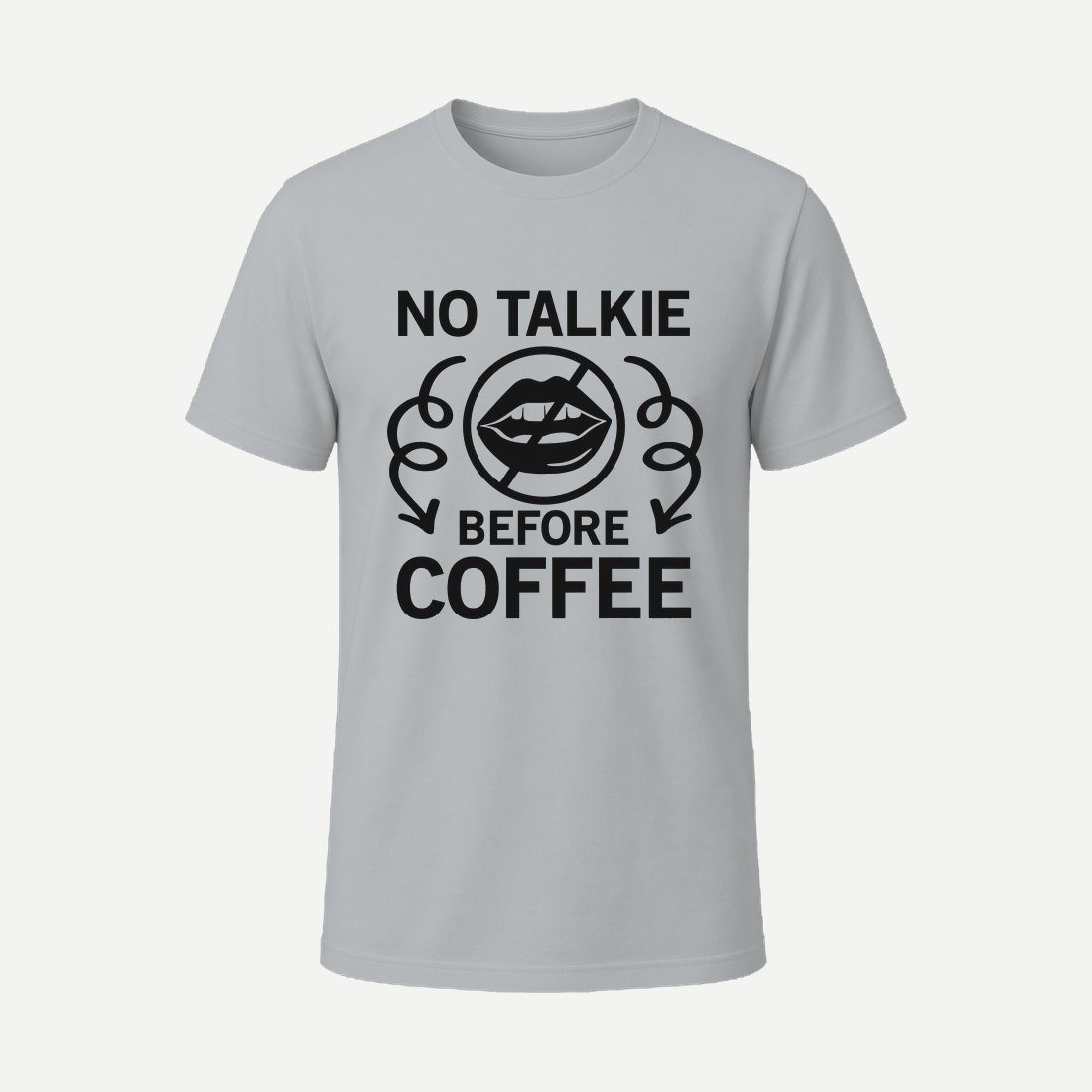 No Talkie Before Coffee Charcoal