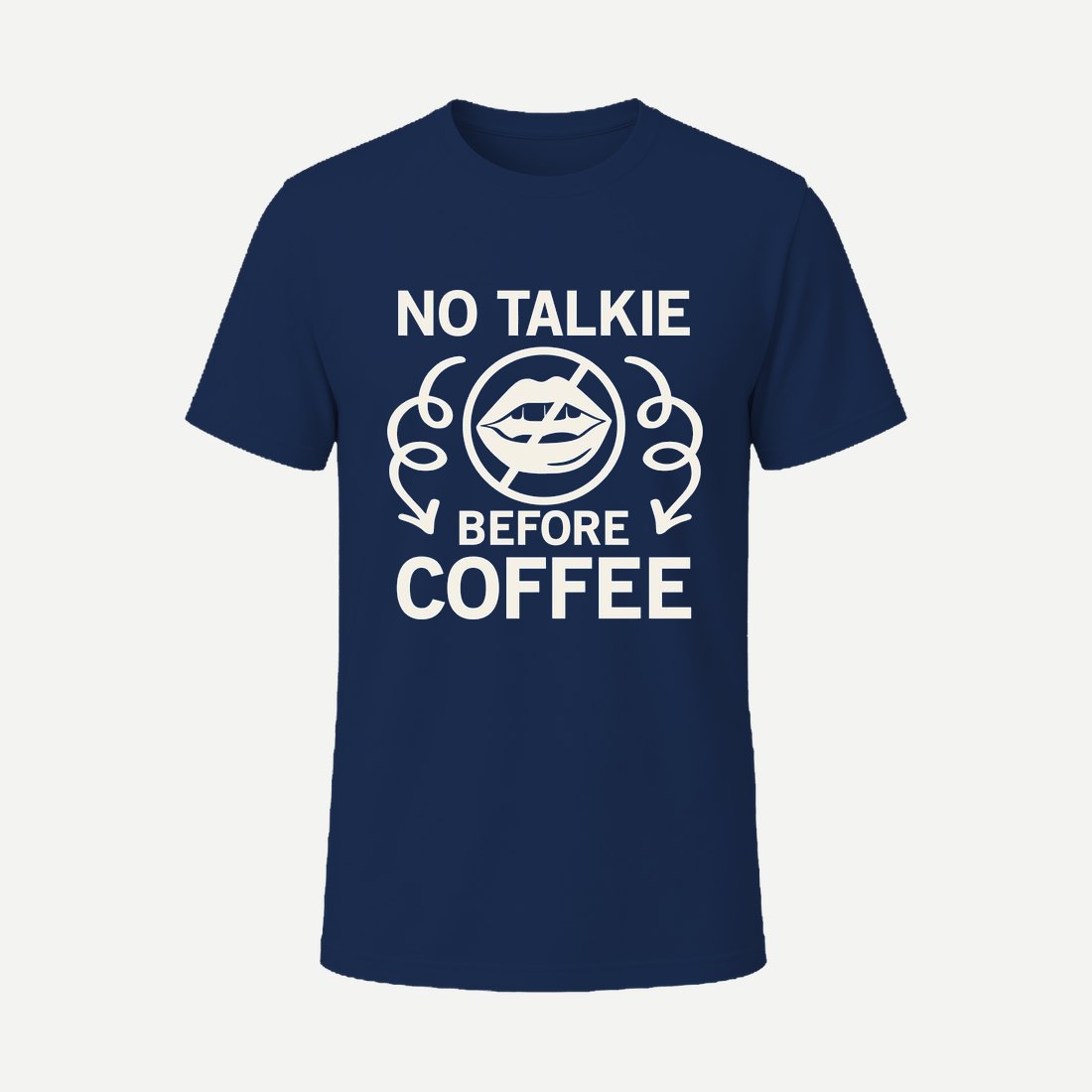 No Talkie Before Coffee Navy