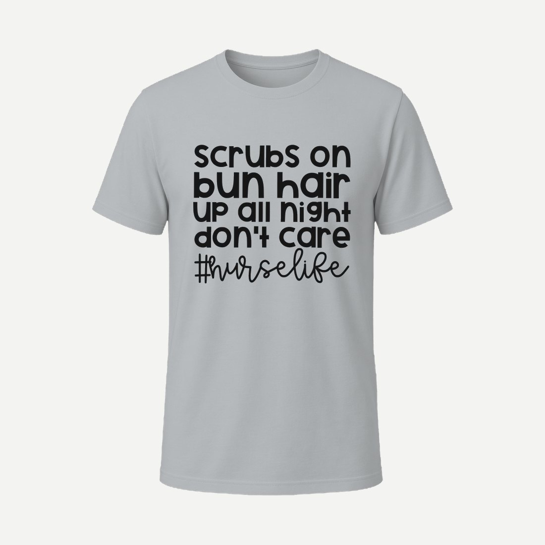 Scrubs on Bun Hair Nurse Life Charcoal