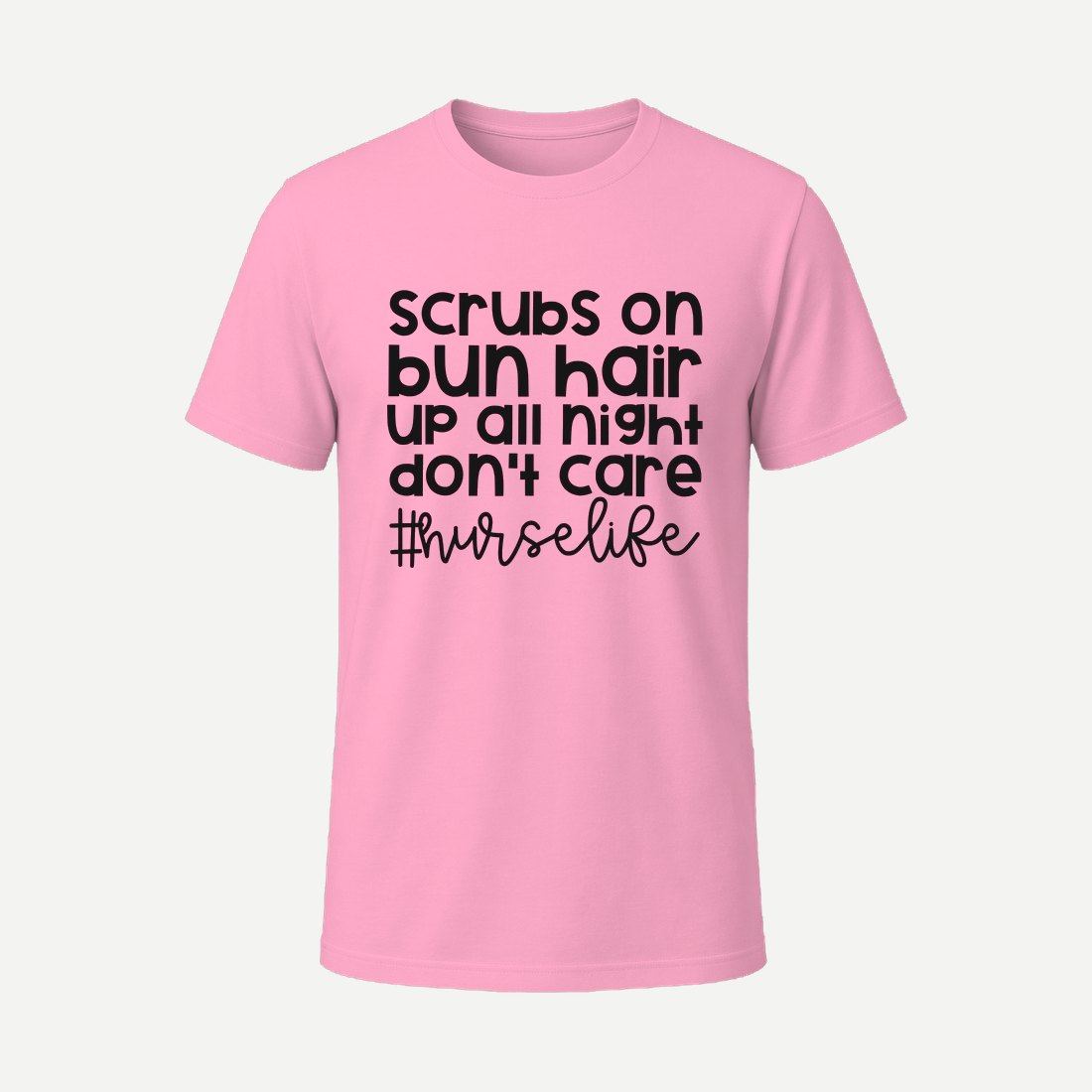 Scrubs on Bun Hair Nurse Life Pink