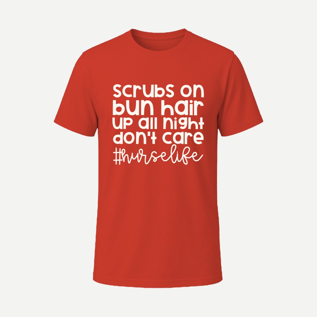 Scrubs on Bun Hair Nurse Life Red