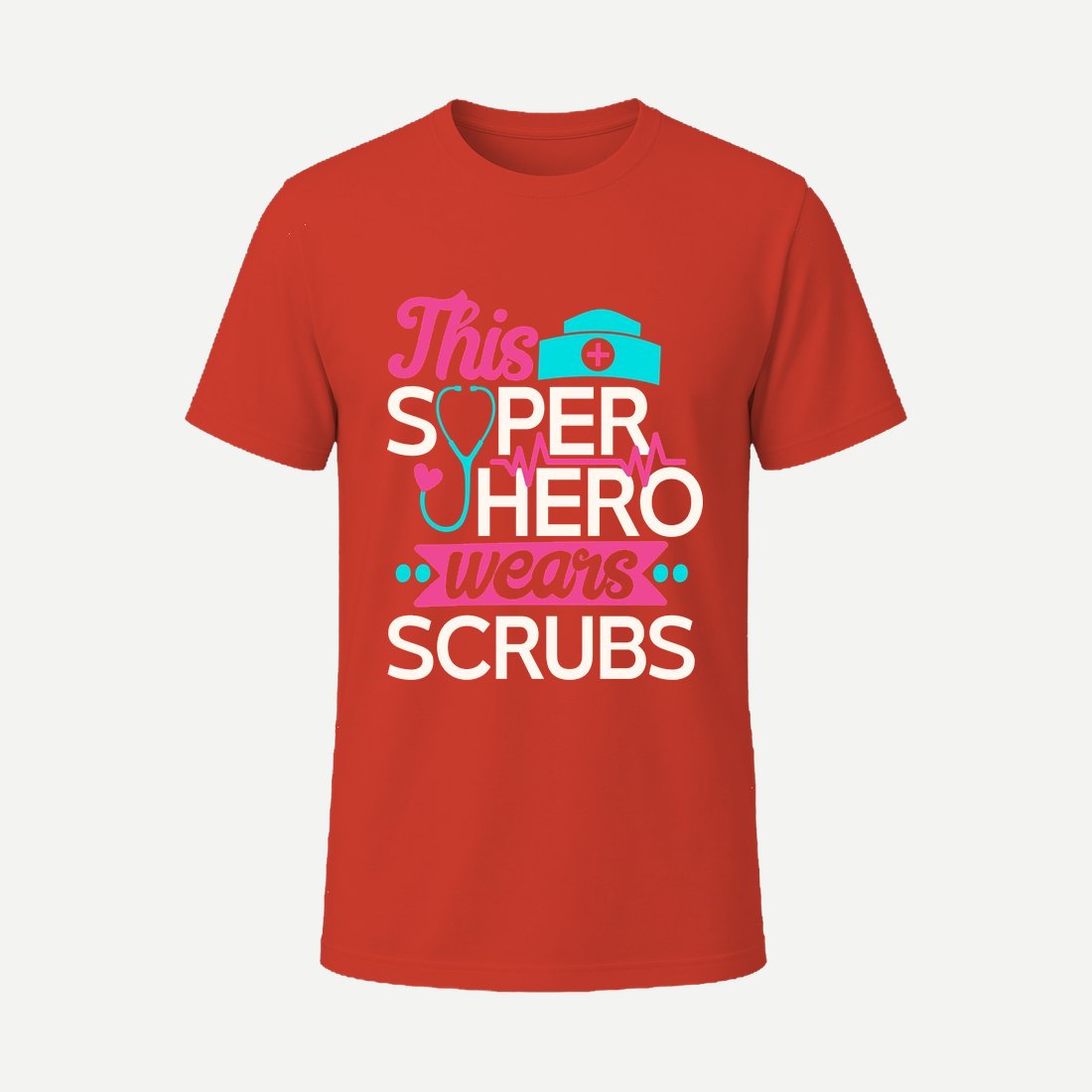 This Superhero Wears Scrubs Red