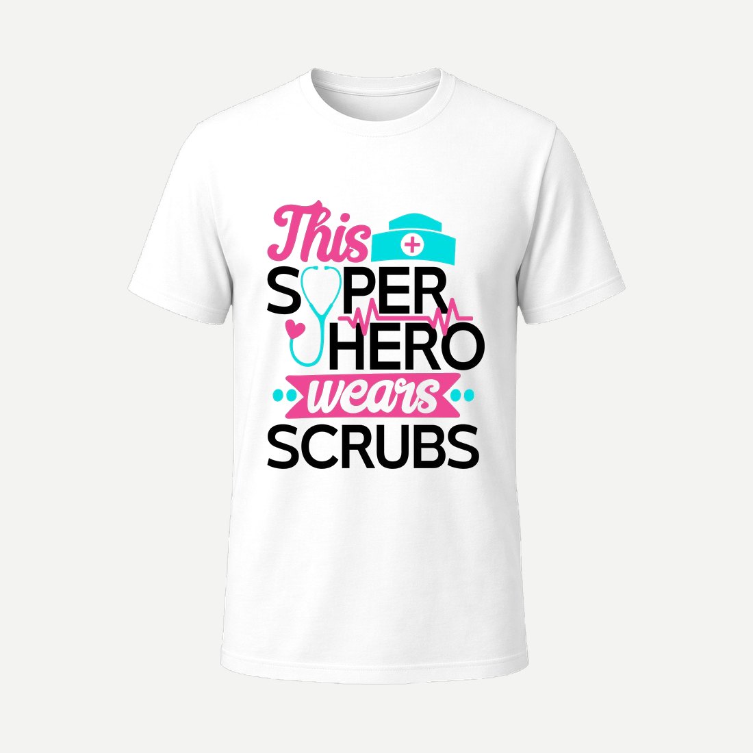 This Superhero Wears Scrubs White