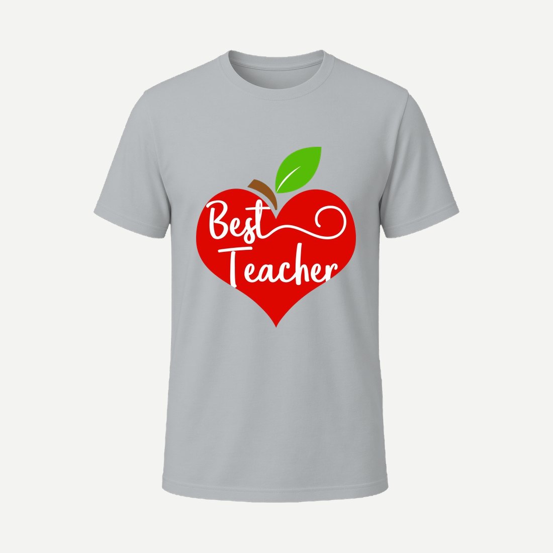Apple Heart Best Teacher Charcoal