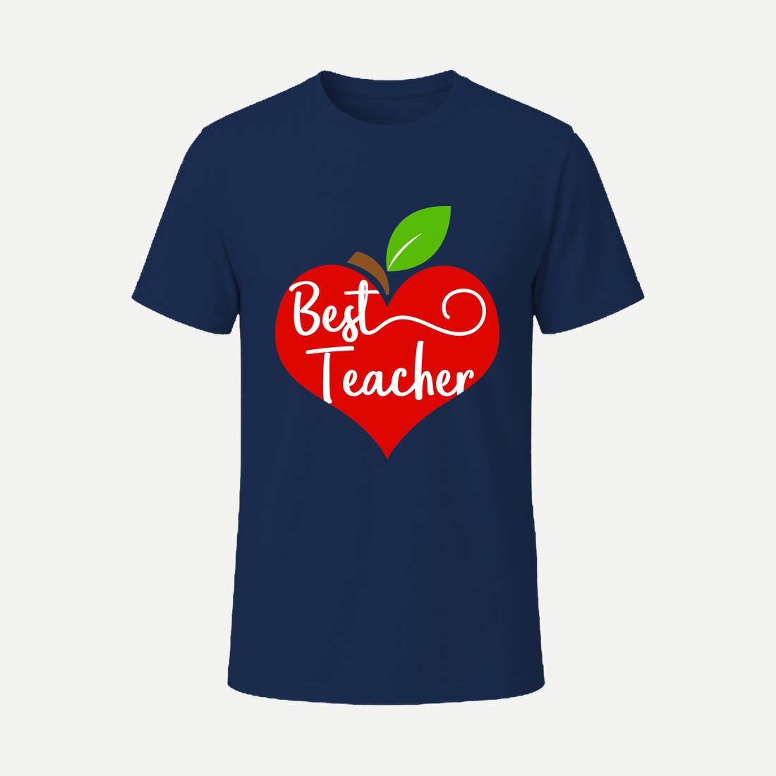 Apple Heart Best Teacher Navy