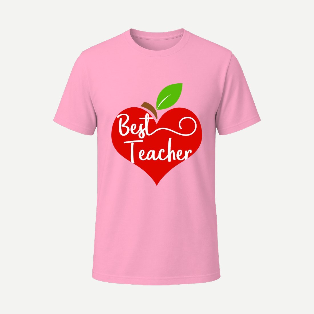 Apple Heart Best Teacher Pink