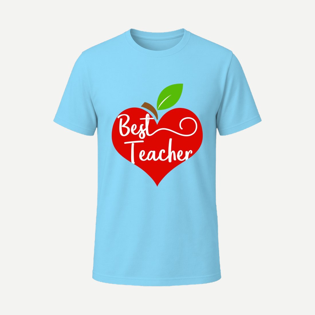 Apple Heart Best Teacher Sky Blue