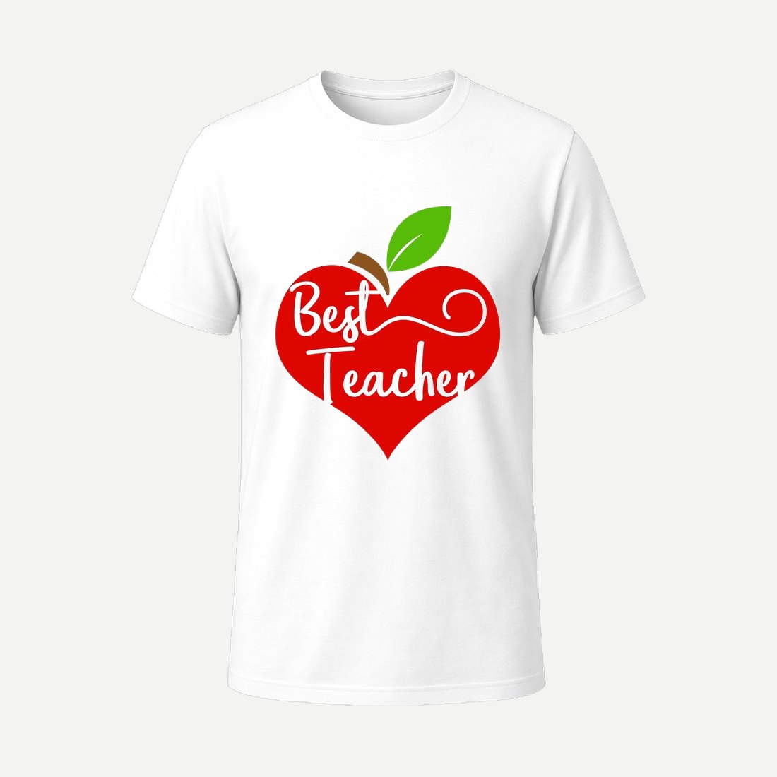 Apple Heart Best Teacher White