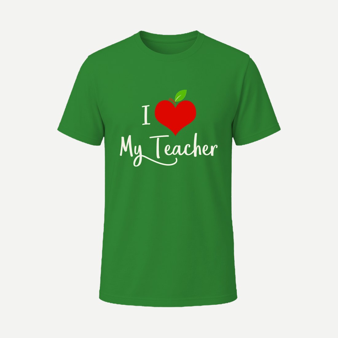 Apple Heart I Love My Teacher Green