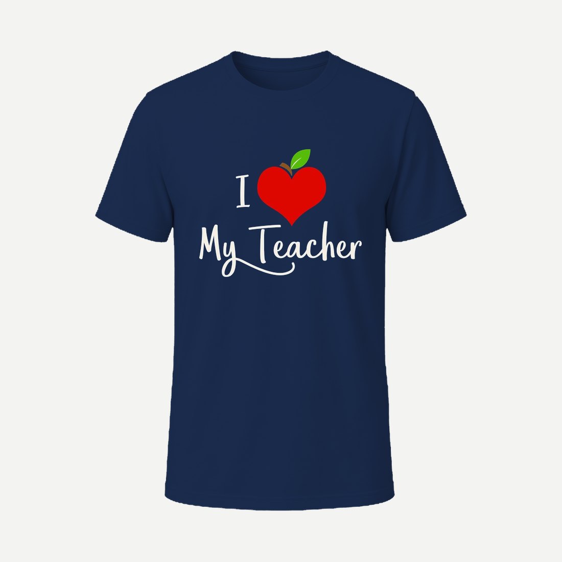 Apple Heart I Love My Teacher Navy