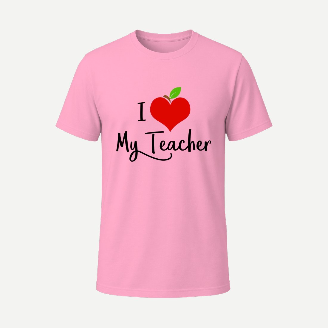 Apple Heart I Love My Teacher Pink