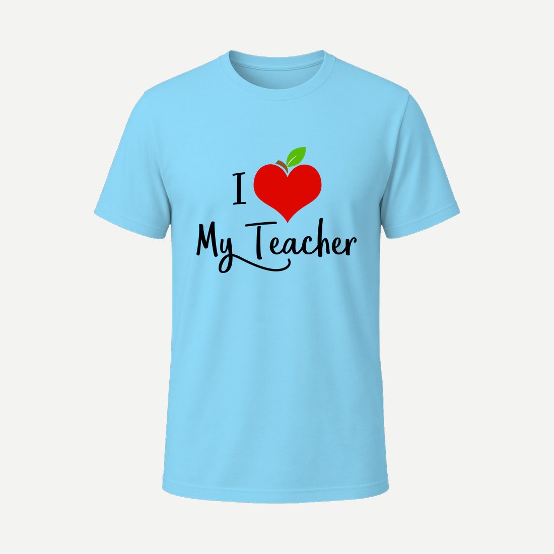 Apple Heart I Love My Teacher Sky Blue
