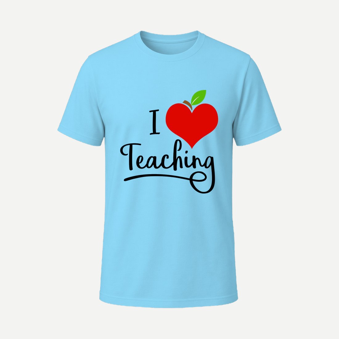 Apple Heart I Love Teaching Sky Blue