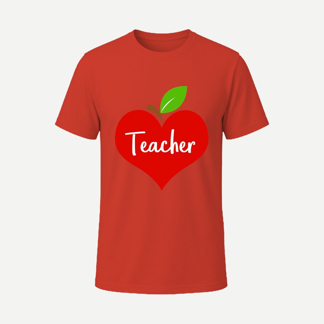 Apple Heart Teacher Red