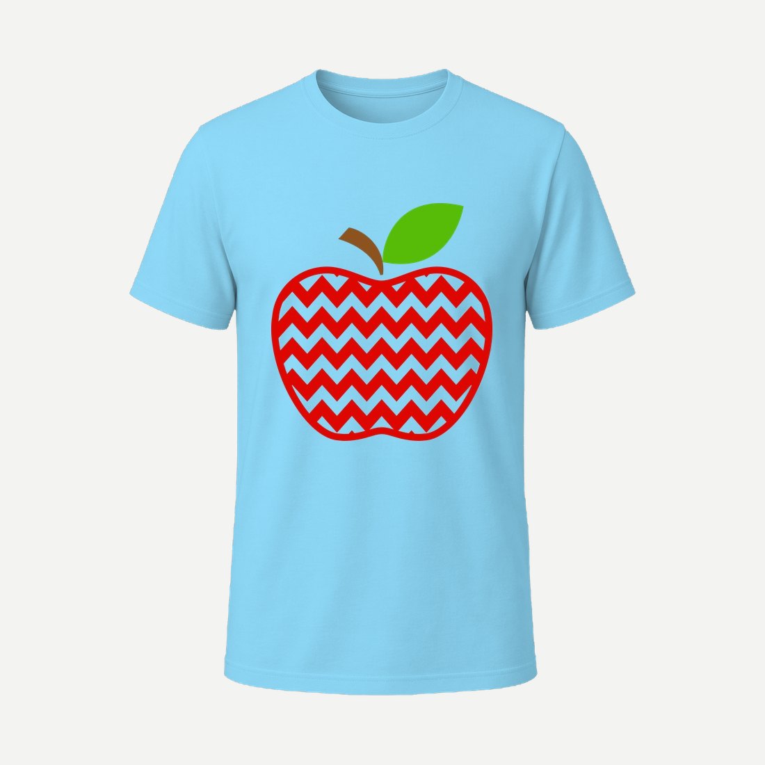 Chevron Apple Monogram 02 Sky Blue