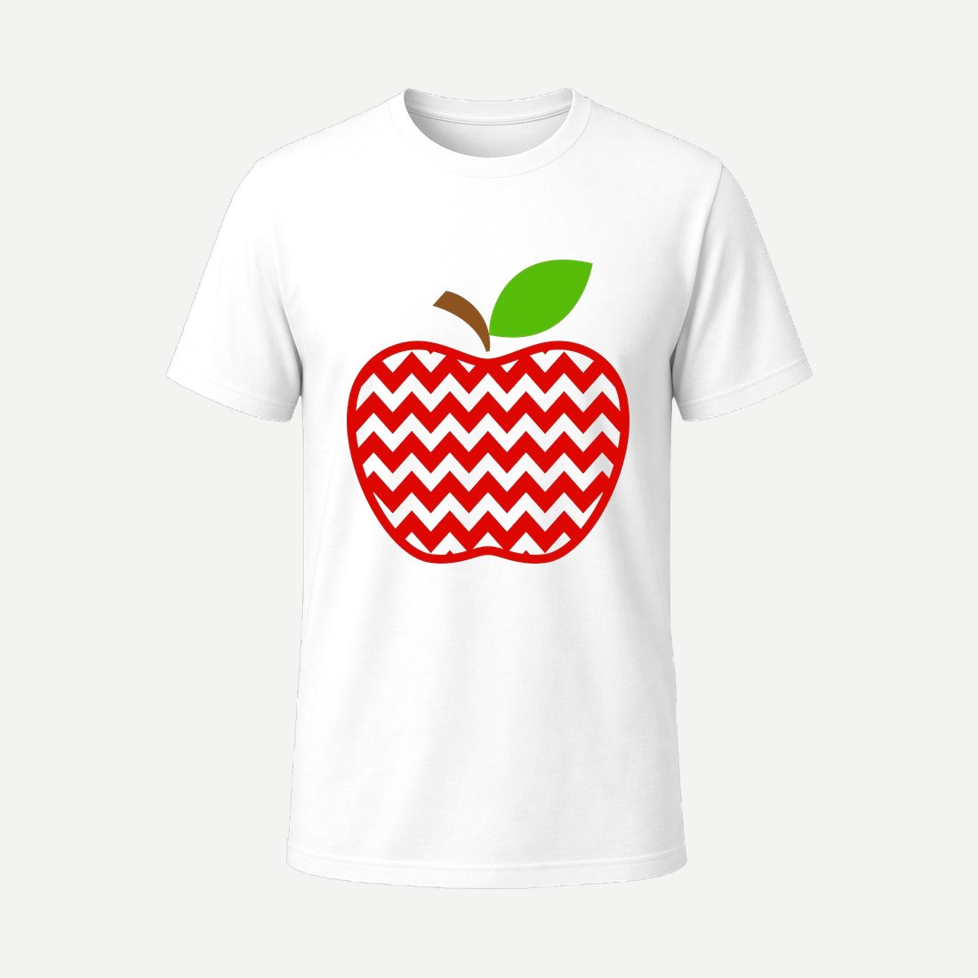 Chevron Apple Monogram 02 White