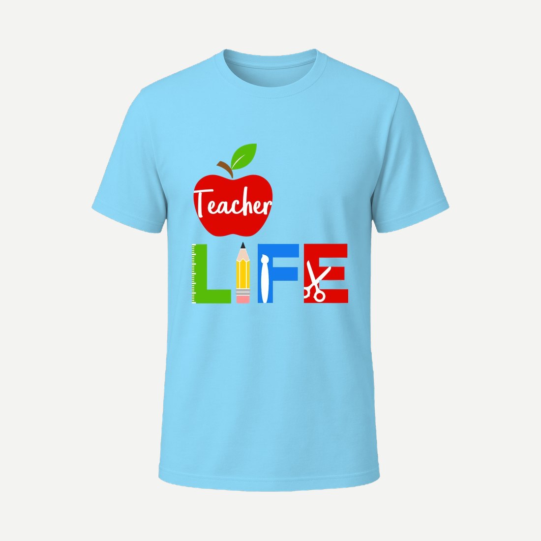 Teacher Life School Supplies Sky Blue